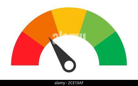 Customer icon emotions satisfaction meter with different symbol on white background . Stock Vector