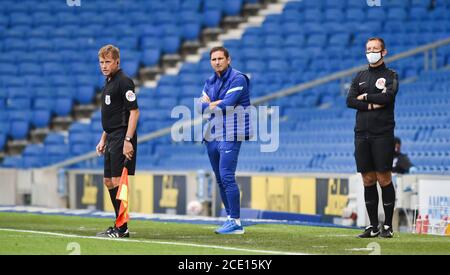 Chelsea manager Frank Lampard during the Pre Season friendly match between Brighton and Hove Albion and Chelsea at the Amex Stadium , Brighton , 29 August 2020 . Stock Photo