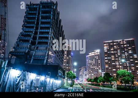 High-rise building construction site of the Yokohama Minato Mirai Stock Photo