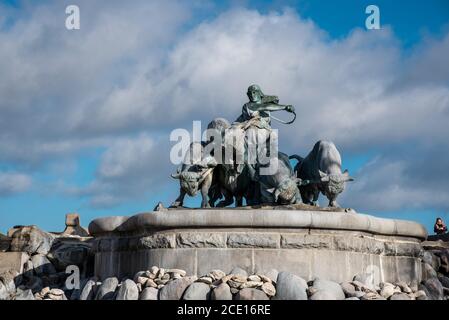 Copenhagen (DK)-February 14th 2020-Fountain depicting the Norse goddess Gefjon in Copenhagen Stock Photo