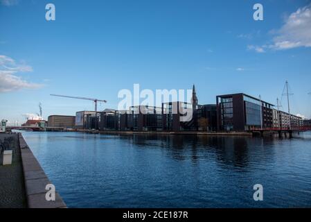 Copenhagen (DK)-February 14th 2020-Views of the buildings beside the water in Copenhagen (DK) Stock Photo