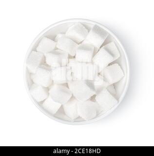 Sugar cubes in bowl Stock Photo