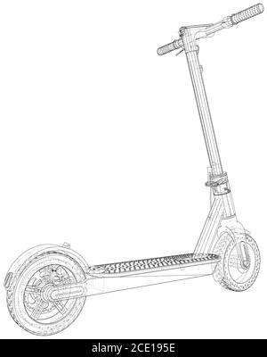 Scooter. Vector Illustration. The layers of visible and invisible lines are separated. EPS10 format. Stock Vector