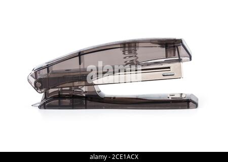 Plastic stapler close up isolated on white Stock Photo