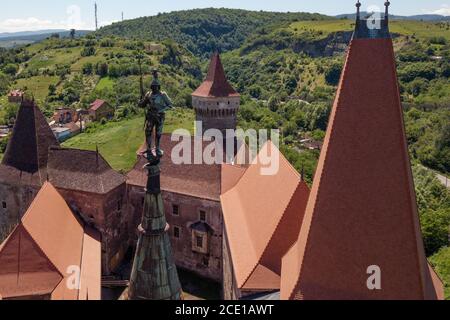 Corvin's Castle (also Hunyadi or Hunedoara Castle) in Transylvania's  Hunedoara is a 15th century Gothic Renaissance castle. Stock Photo