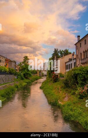 Wonderful sunset in Padua city, Italy Stock Photo