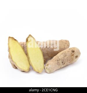 Fresh ginger isolated on white Stock Photo