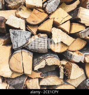 Firewood background Stock Photo