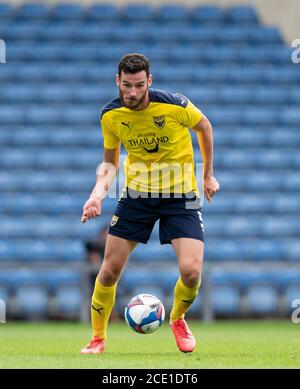 Oxford, UK. 29th Aug, 2020. Elliott Moore of Oxford United during the 2020/21 behind closed doors Pre Season Friendly match between Oxford United and Queens Park Rangers at the Kassam Stadium, Oxford, England on 29 August 2020. Photo by Andy Rowland. Credit: PRiME Media Images/Alamy Live News Stock Photo