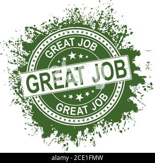 green Vector great job red rubber stamp grungy old Stock Vector