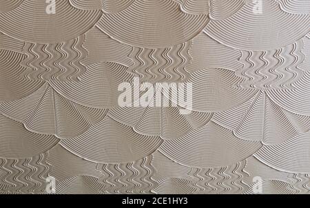 abstract pattered ceiling waves and fans Stock Photo