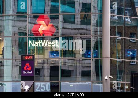 Natwest HQ London - Natwest Headquarters London at 250 Bishopsgate near Spitalfields in the City of London. The building was formerly branded RBS.