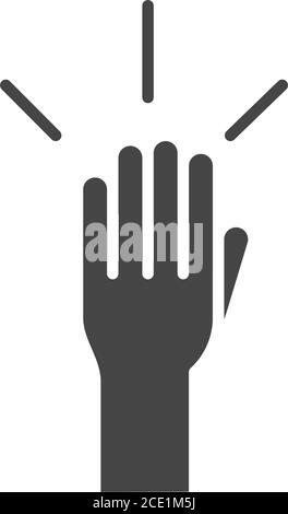 hand up human rights day, silhouette icon design vector illustration Stock Vector