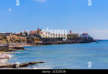 Praia do Poca beach Estoril coastal resort near Lisbon Portugal Europe Stock Photo