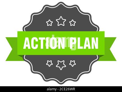 action plan label. action plan isolated seal. Retro sticker sign Stock Vector