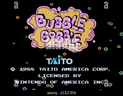 Bubble Bobble - Nintendo Entertainment System - NES Videogame - Editorial use only Stock Photo
