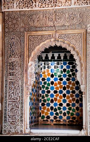 Architectural niche of the Alhambra de Granada in Spain. Stock Photo