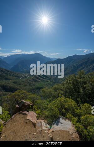 scenic road in kings canyon national park in the usa Stock Photo