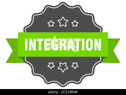 integration label. integration isolated seal. Retro sticker sign Stock ...