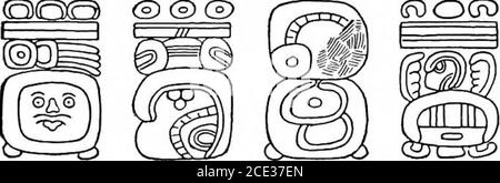 . An introduction to the study of the Maya hieroglyphs . Period-ending dating the Cycle 9 was taken for granted andscarcely ever recorded. The same practice obtains very generallyto-day in regard to writing the current century, such expressions asJuly 4, 12, December 25, 13, being frequently seen in place of thefull forms July 4, 1912, A. D., December 25, 1913, A. D.; or again,even more briefly, 7/4/12 and 12/25/13 to express the same dates,respectively. The desire for brevity, as has been explained, prob-ably gave rise to Period-ending dating in the first place, and in thismethod the cycle wa Stock Photo