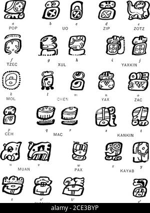 Maya Hieroglyphs Fig Stock Photo Alamy