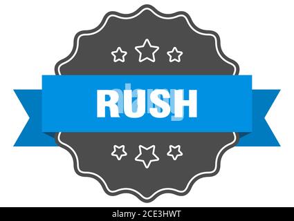 rush label. rush isolated seal. Retro sticker sign Stock Vector