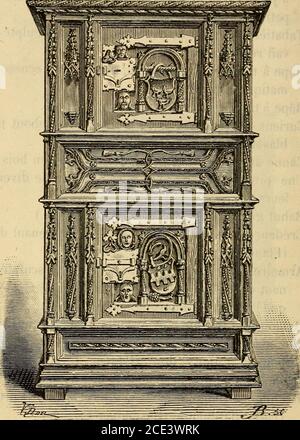 . Catalogue des collections composant le Musée royal d'antiquités d'armures et d'artillerie (Bruxelles) . tte en bois de chêne sculpté. Prove-nant de la Campine; sur les parties latérales on remarque la croix de Bourgogne, (xv siècle.) Armoire en bois de chêne sculpté, (xv^ siècle.) Une glace; le cadre enrichi dornements en cuivre re-poussé, à jour et doré. Hauteur, l15; Inrgeur, 0,71. Deux battants de porte, menuiserie ancienne. Retable en bois de chêne, du xv siècle. 11 provient deléglise dOllomont (Luxembourg). Armoire en bois de chêne sculpté, (xvr siècle.) Petit bahut en bois sculpté, (x Stock Photo