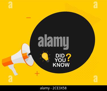 Did you know interesting fact label sticker. Vector Illustration Stock Vector