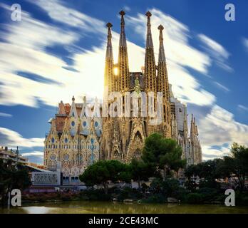 Sagrada Familia church cathedral in Barcelona, Spain Stock Photo