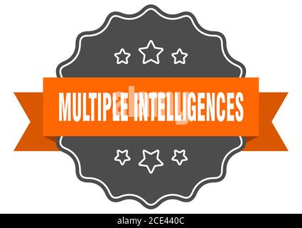 multiple intelligences label. multiple intelligences isolated seal. Retro sticker sign Stock Vector