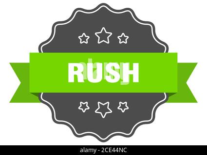 rush label. rush isolated seal. Retro sticker sign Stock Vector