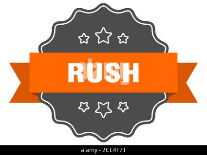 rush label. rush isolated seal. Retro sticker sign Stock Vector