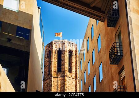 Santa Maria del Pi Church in Barcelona, Spain Stock Photo