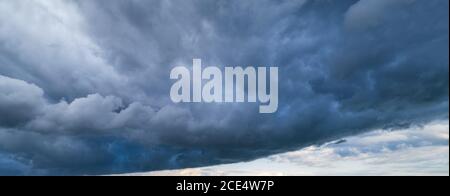 Dramatic cloudy sky with thunderstorm clouds Stock Photo