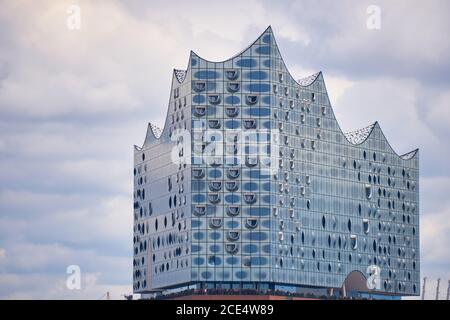 Detail of the top part of the Elbphilharmonie concert hall in Hamburg Stock Photo