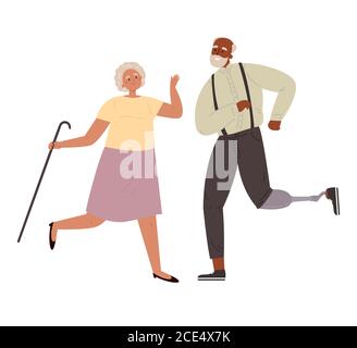 Elderly people active lifestyle Stock Vector