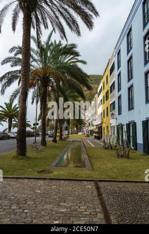 Ponta do Sol colorful buildings in Madeira Stock Photo