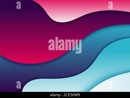 Abstract fluid gradient shapes trendy background. Wave shape vibrant color. Vector illustration Stock Vector