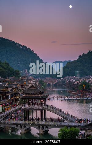 Xueqiao Snow Bridge in Feng huang seen at dusk Stock Photo - Alamy