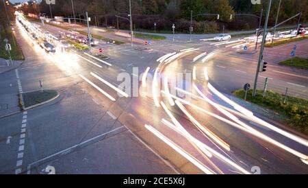 car traffic at night on the street Stock Photo