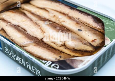 Can of sardines Stock Photo