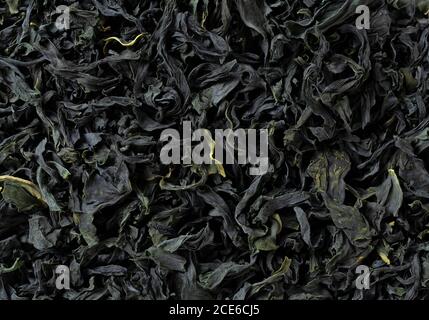 Up of dried wakame seaweed on the whole screen Stock Photo