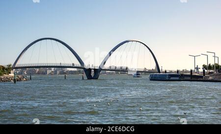 Elizabeth Quay Bridge at Perth Western Australia Stock Photo