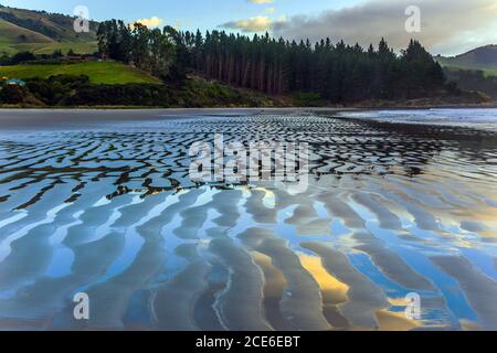 The sandy ripples of the beach Stock Photo