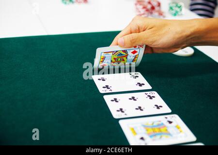 Casino Poker image (Texas Holdem) Stock Photo