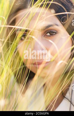 Beautiful woman looking at camera Stock Photo