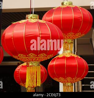 Traditional Chinese lanterns at an outdoor festivity Stock Photo