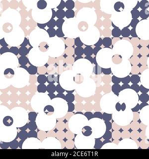 Vintage 60's and 70's style floral vector seamless design - mid-century modern textile, fabric print pattern Stock Vector