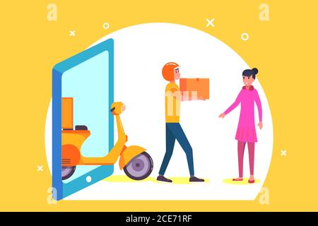 delivery online concept. flat design illustration Stock Vector