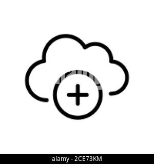 cloud plus line icon vector illustration Stock Vector